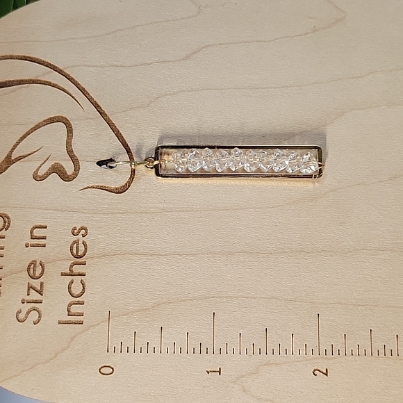 Stacked Sparkle Gold Framed Drop Earrings, lightweight - Picture 8 of 9